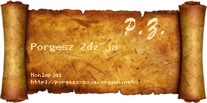 Porgesz Zója névjegykártya